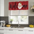 thumbnail image 4 of Red Christmas Curtain Valances for Windows, Kitchen Valance Window Treatments Panel 2 Pack, Santa Xmas Rustic Farmhouse Winter Rod Pocket Short Curtains for Bathroom Bedroom 42 x 18 Inch, 4 of 8