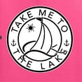 thumbnail image 4 of Wild Bobby, Take Me To The Lake, Unisex Crewneck Graphic Sweatshirt, Neon Pink, Small, 4 of 4