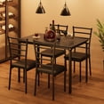 thumbnail image 5 of Huloretions Dining Table Set for 4, Kitchen Table and Chairs for 4, 5 Piece Dining Table Set,Modern Dining Room Table Set,Dinner Table Set for 4, Rectangular Dinette Set Furniture for Small Space, Apa, 5 of 9