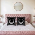 thumbnail image 2 of Set of 2 Decorative Throw Pillow Covers 18x18in - Stylish Black Eye Design with Intricate Iris Patterns for Couch Bed or Car, 2 of 8