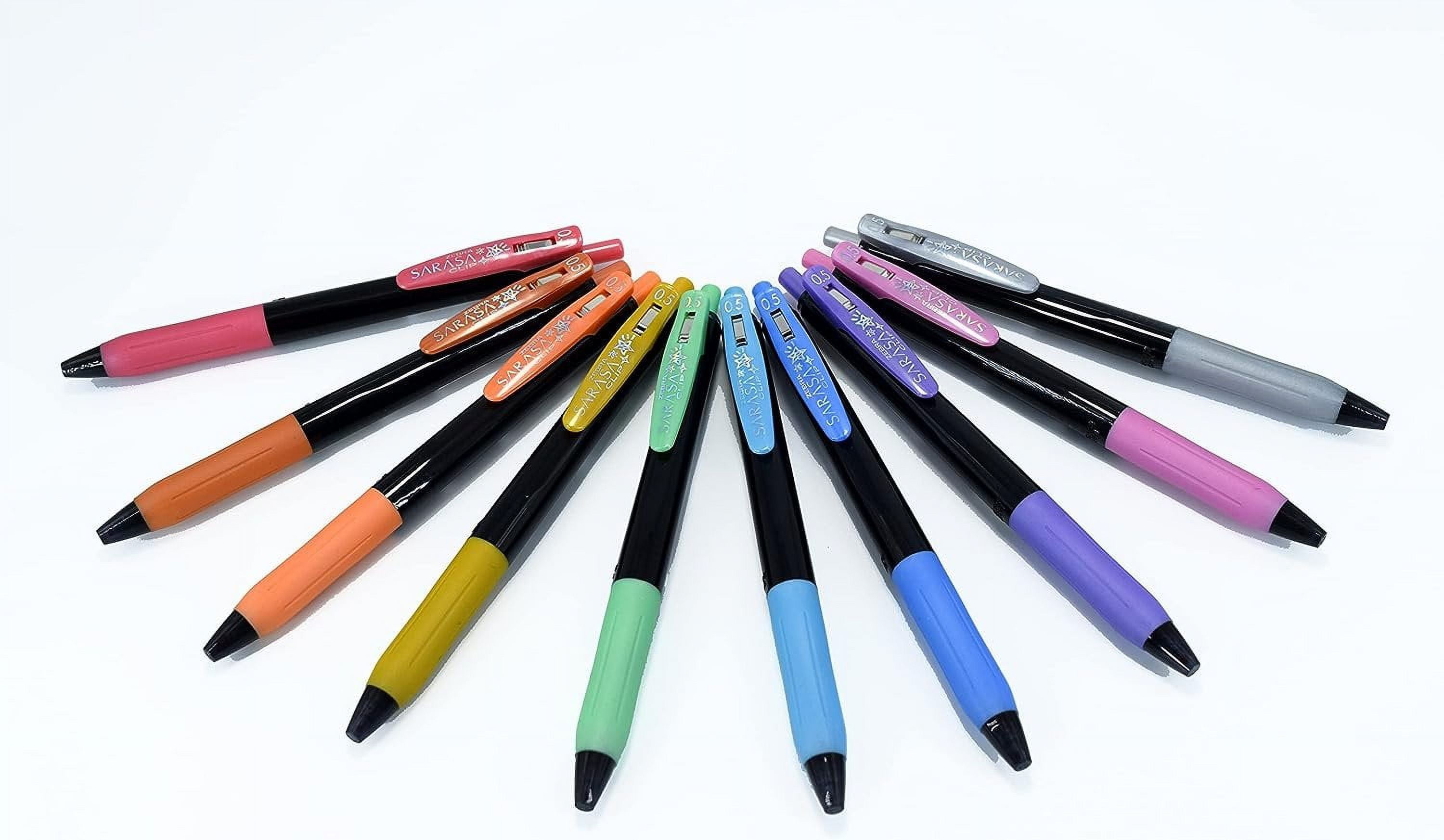 Zebra Pen Sarasa Clip Decoshine Retractable Gel Pen, Fine Point, 0.5mm, Assorted Metallic Gel Ink, 9-Pack, 49009