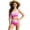 Pink, variant on Virmaxy Neon Color Block One Shoulder One Piece Swimsuit Girls Summer Bathing Suit Modest Full Coverage Cutout Swimwear for Beach and Pool Fashion,for 6-13 Years