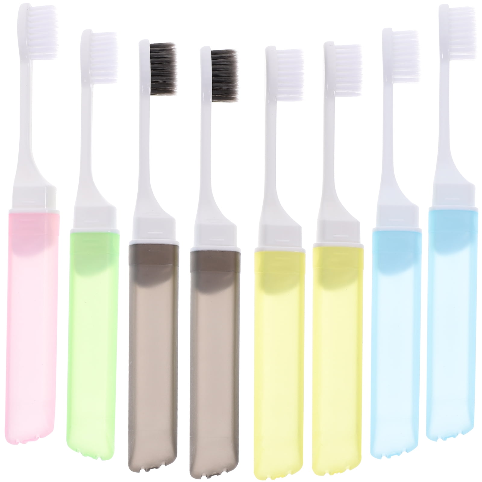 8Pcs Portable Travel Toothbrush Folding Toothbrush with Toothbrush Box
