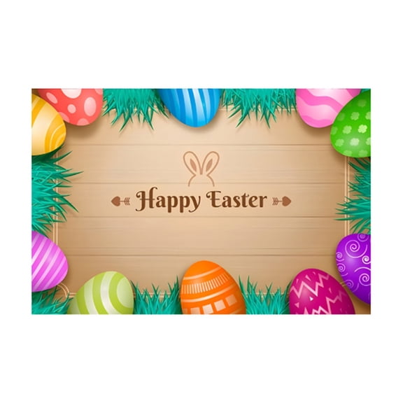 YingYouFu Easter Doormat, Colorful Eggs Rubber Backing Non Slip Kitchen Rug, Washable Entrance Mat for Bedroom Dining Room Front Door, 16x24 Inch Floor Decor