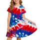 thumbnail image 2 of Odeerbi Niñas Día de La Independencia Vestido de Línea A Verano Patriótico Cuello Redondo Manga Corta Vestido Casual, 2 of 9