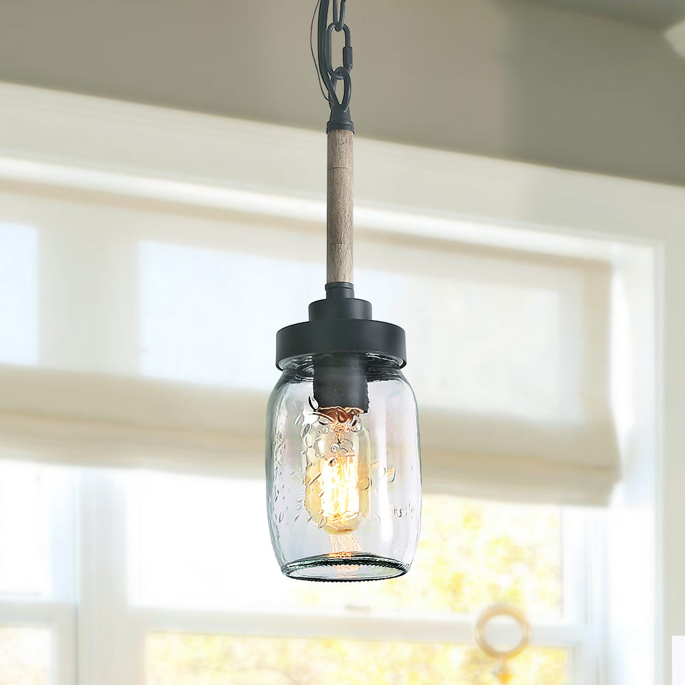 3-Light Mason Jar Pendant Lighting Glass Shade Farmhouse Kitchen Island Light Fixtures