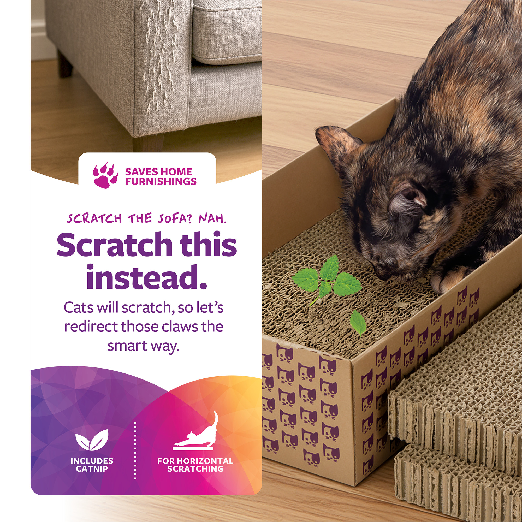 SmartyKat SuperScratcher+ Stacker with 3 Reversible Pads photo 2