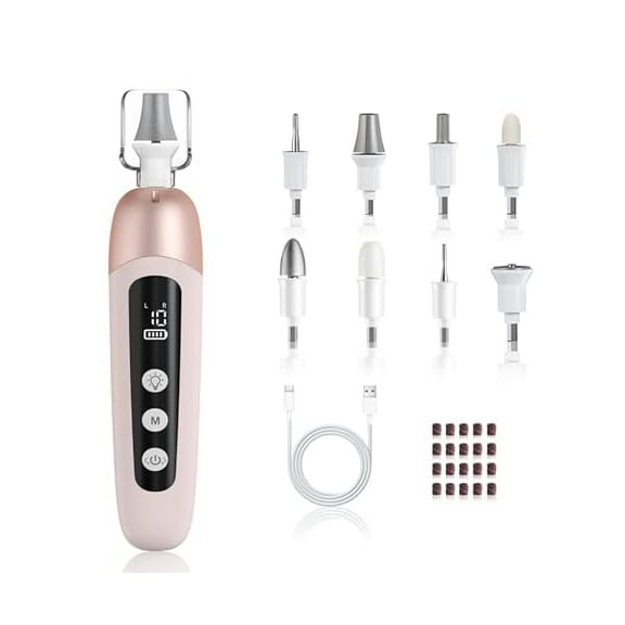 YJJSKEJI Electric Nail Drill Cordless Nail File Professional Manicure Pedicure Kit, 9 in 1 Hand Foot Rechargeable Care Tool, 10 Speeds Electric Nail File Grinder for Thick Toenail Trim Polish Pink