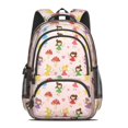 thumbnail image 2 of Princess and Mushroom Pink Pattern Cute School Backpack Bag with Padded Back and Adjustable Shoulder Straps 16.9 X 12.6 X 5.9 Inches, 2 of 5