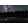 thumbnail image 2 of The Yellowstone Collection 32x23 Gold Ornate Wood Framed with Double Matting Museum Art Print Titled - Milky Way Reflection, Yellowstone National Park, 2 of 4