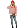 thumbnail image 6 of Sweatshirts for Women Glitter Patch Merry Christmas Letter Print Sweater Embroidered Pullover Tops M, 6 of 10