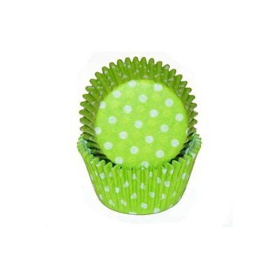 Lime Green & White Polka Dots Baking Cupcake Liners - 50 Count - National Cake