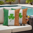thumbnail image 4 of St. Patrick's Day Outdoor Waterproof Pillow Covers, Spring Lucky Shamrock Grass Flag Decorative Square Throw Pillowcase Sofa Cushion Sham for Patio/Couch/Chair, 26"x26" 2 Pack, 4 of 8