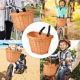 thumbnail image 3 of Small Size D Shape Children Bike Basket Detachable Front Handlebar Basket Handmade Natural Wick Woven Bike Storage Container, 3 of 8