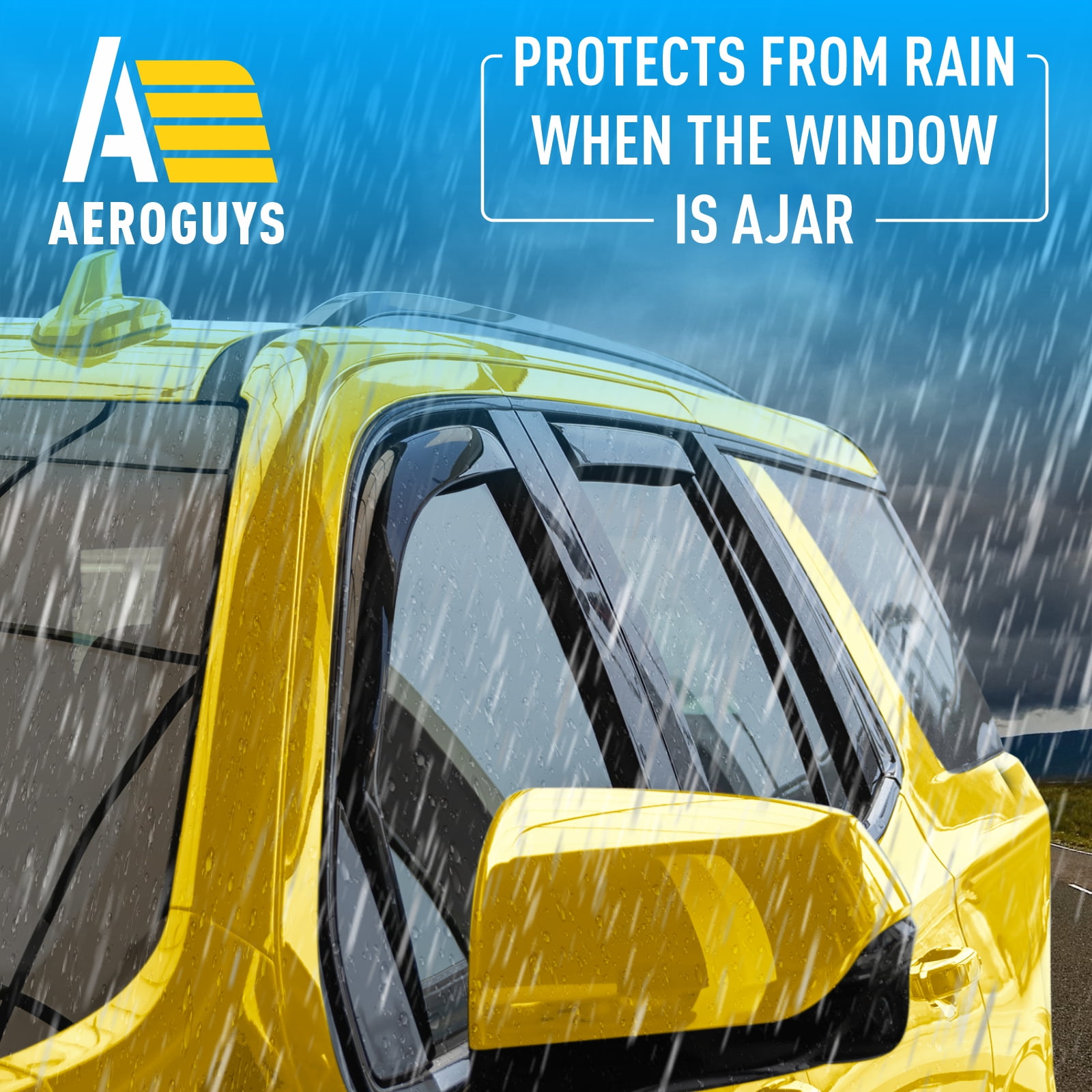 AEROGUYS In-Channel Window Deflectors Extra Durable Window Visors Rain Guards Fit for Chevrolet (Chevy) Suburban 2021-2026, Sun Visors, Wind Vent Visors, Car Accessories - 4 pcs. AG0473