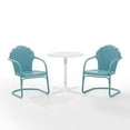 thumbnail image 3 of Crosley Furniture Tulip 3 Piece Metal Outdoor Bistro Set in Light Blue, 3 of 16