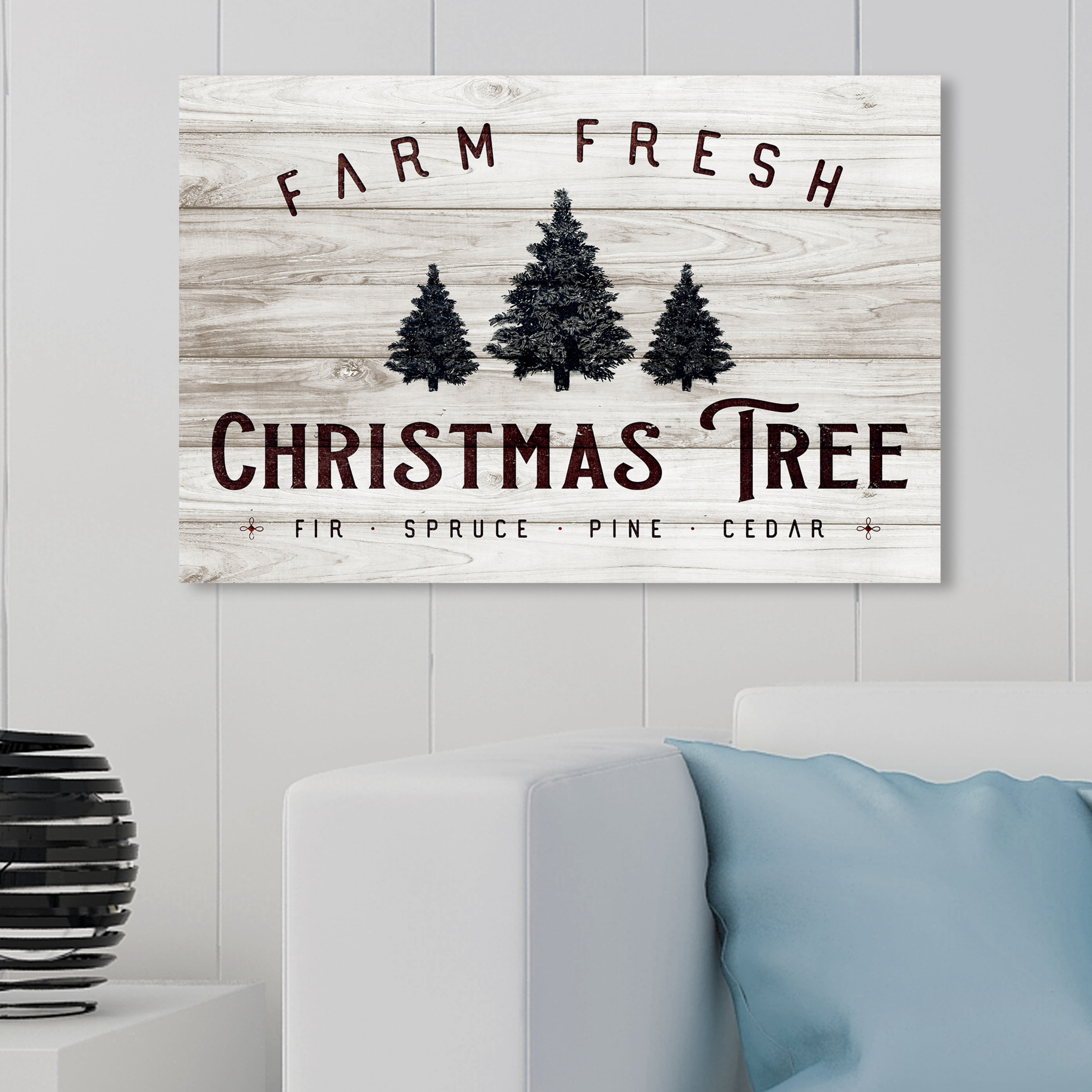 Wynwood Studio Holiday and Seasonal Wall Art Canvas Prints 'Farm Fresh Christmas Tree' Christmas Home Décor - Brown, Green, 36" x 24"