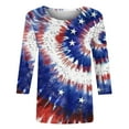 thumbnail image 4 of IROINNID 4th of July T-Shirt For Women Fashion Mid-length Blouse Casual Tops Round Neck Women Tops USA 4th Of July, 4 of 4