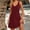 Wine, variant on Zorckvet Loose Dresses for Women Flowy with Pockets V Neck Summer Fashion Solid Color Womens Dress