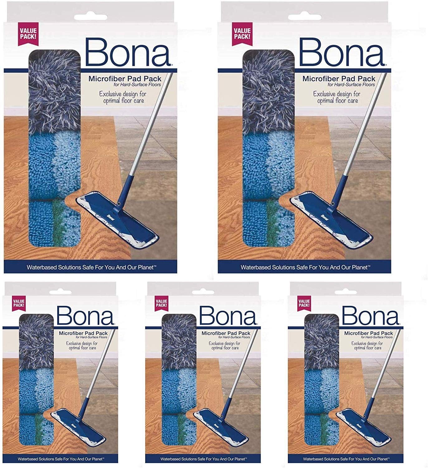 Bona MultiSurface Floor Microfiber Cleaning Pads, 3 Count 5 Pack