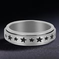 thumbnail image 4 of Anillo giratorio de acero inoxidable para mujer y hombre, anillos de banda para aliviar el estrés, conjunto de anillos de promesa de boda anchos, 5 uds., 4 of 5