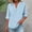 Light Blue, variant on BRGZLK Women's Linen Shirts Fashion Button Down V Neck Solid Color Loose Fit 3/4 Sleeve Trendy Comfy Blouse Casual Vacation Outfits Beige XXL