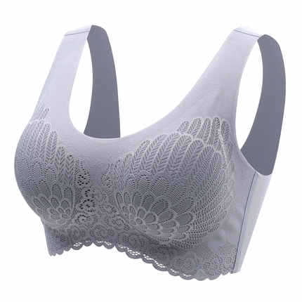 

Women s Full Figure Back Closure Underwire Back Support Posture Lace Bra with Detachable Thin Cotton Pad Breathable Lace Cup with Elastic Shoulder Strap