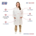 thumbnail image 2 of White SMS Lab Coat with 3 Pockets, Knit Wrist, 2 of 2