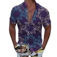thumbnail image 1 of Camisas s Para Hombre Interior Hombres Casual Manga corta Primavera Verano Turndown Neck 3D Impreso Camisas Moda Top Blusa Camisas (Blue, XXL), 1 of 4
