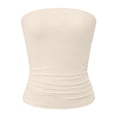 thumbnail image 4 of Vdoaml Women Seamless Tube Top Ladies Slim Fit Strapless Bandeau Camisole Womens Summer Casual Basic Tops M Beige, 4 of 4