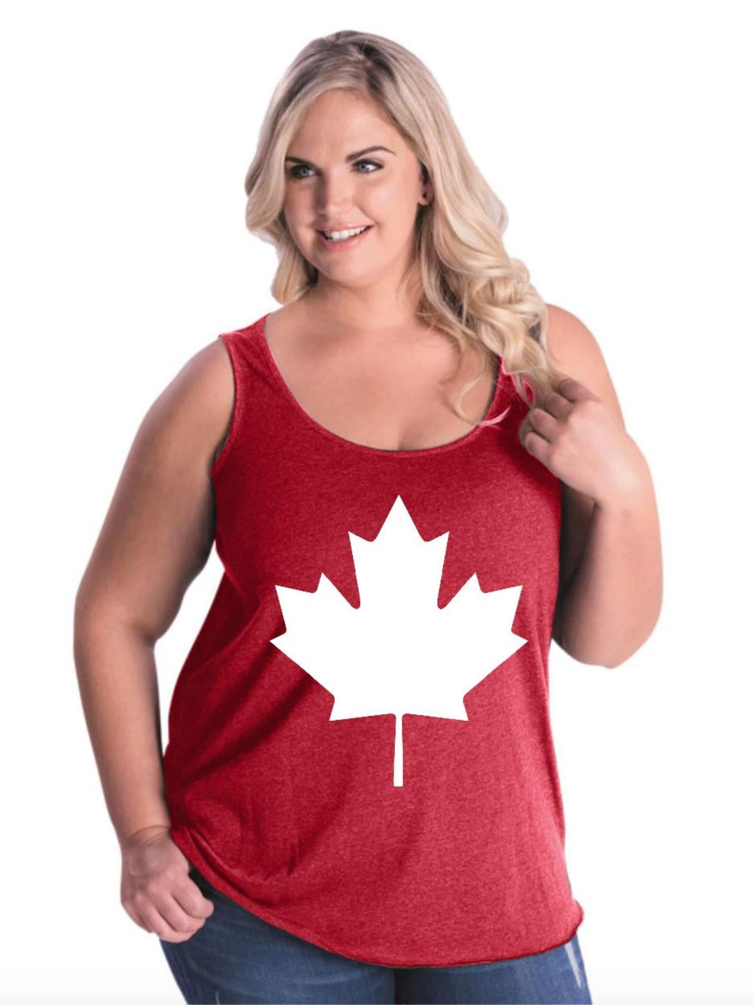 IWPF Womens and Womens Plus Size Canada Flag Canada Maple Leaf Curvy