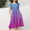 Dark Blue, variant on Girls Gradient Dresses- Fashion Short Sleeve Flowly Casual Kids Suumer Dress Watermelon Red Size 6