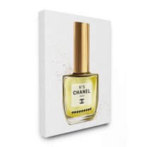 Stupell Industries Makeup Nail Polish Yellow Gold Fashion Design Canvas Wall Art by Ziwei Li