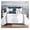 White/Navy-diamond, variant on Luxury 8 Piece California King Comforter Set with Shams and Cushions, Modern Classy White Gray Navy Pattern Comfy Bedroom Cover Collection Sheet, Bed in a Bag, King Size