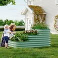thumbnail image 4 of 3-Tier Galvanized Steel Raised Garden Bed Kit – Modular Planter Box, Rust-Resistant Coating, Safe Rounded Edges, Quick 5-Minute Assembly, Outdoor Metal Frame for Vegetables, Herbs, Flowers – Green, 4 of 6