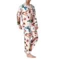 thumbnail image 2 of Cauagu Watercolor Floral With Butterflies Print Men's Long-Sleeve Pajama Set,Soft Button-Front 2Pjs for Men Long Sleeve Men’s Sleepwear-X-Large, 2 of 7