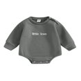 thumbnail image 1 of Baby Fall Romper Long Sleeve Snap Shoulder Letter Embroidery Bodysuit, 1 of 9