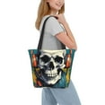 thumbnail image 2 of Pofeuu Modern Hip-Hop Skull Print Women Fashion Shoulder Handbags Top Handle Satchel Bags Tote Shoulder Shopping Bag Stylish Canvas Tote Bag, 2 of 6