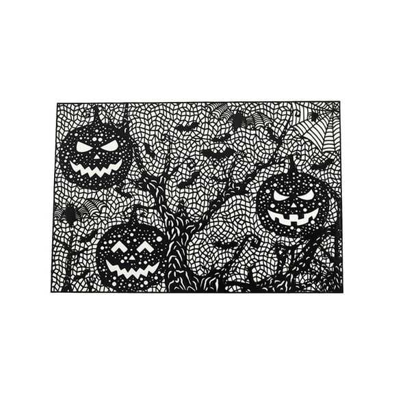 Halloween Black Pumpkin Spider Placemat, Tableware and Kitchen Decorations Halloween Dinner Party Easy To Clean for Kitchen Table Mats