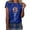 Blue, variant on IROINNID Women's Round Neckline T-Shirt Short Sleeve Casual Tops Women Tops America Independence Day
