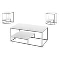 thumbnail image 3 of Monarch Specialties Table Set, 3pcs Set, Coffee, End, Side, Accent, Living Room, Metal, Laminate, White, Grey, Contemporary, Modern, 3 of 3