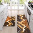 thumbnail image 3 of Aztec Kitchen Mats Non Slip Washable, Geometric Cushioned Wooden Kitchen Rugs Set of 2 Pcs Anti Fatigue, Farmhouse Waterproof PVC Standing Kitchen Floor Mat for Laundry, 17" x 48" + 17" x 30", 3 of 6