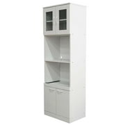 IN Room Furniture Designs Modern Wood and Glass Kitchen Cabinet in White
