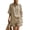 Khaki, variant on Cotton Linen Set for Women Button Short Sleeve Shirt And Wide Leg Shorts 2 Piece Outfit Summer Casual Beach Lounge Sets