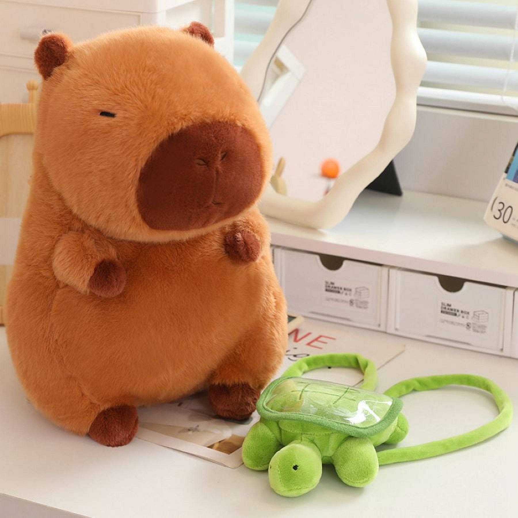 3pcs Capybara Stuffed Animal Plush with Turtle Backpack/Bee Bag/Oyster Shoulder Bag, 9in Soft Capybara Plushies Toy Doll for Festival Gift Party Favors Room Decor
