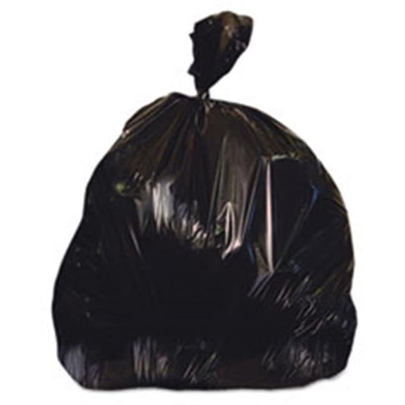 HER 60 gal 1.25 Mil Low-Density Garbage Bags, Black - 38 x 58 in. - 100 Per Case