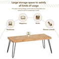 thumbnail image 6 of MAYEERTY Modern Coffee Table with Chevron Pattern & Metal Hairpin Legs, Easy Assembly Tea & Cocktail Table for Living Room, Ash Wood Finish, 6 of 9