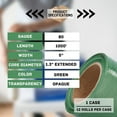 thumbnail image 5 of PSBM Mini Stretch Wrap with Built in handle 5 Inch x 1000 Feet 80 Gauge 12 Rolls Opaque Green Plastic Film for Packing Wrapping, 5 of 7