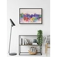 thumbnail image 3 of IDEA4WALL Framed Canvas Art Wall Decor Rainbow Color Splashes European Country Places Cityscape Watercolor Modern Art Contemporary Scenic Expressive for Dorm Home Office - 16"x24", 3 of 4