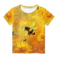 thumbnail image 2 of MKOSPLRT Bee Day Shirts for Toddler Girl 3-14 Years Short Sleeve Cute Bee Graphic Tees Crew Neck Funny T Shirts Lightweight Blouses, 2 of 3
